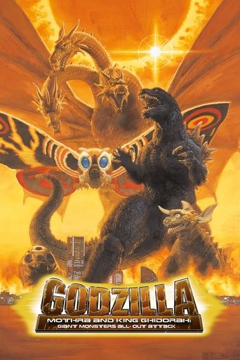 Okładka filmu Godzilla, Mothra i król Gidorah atakują